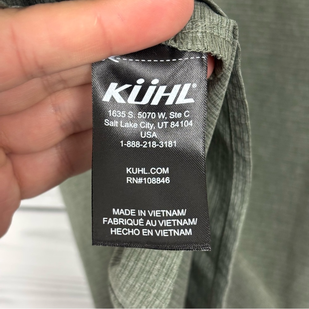 KUHL Tapered Fit Green Short Sleeve Button Down Shirt Size Large - Picture 5 of 7